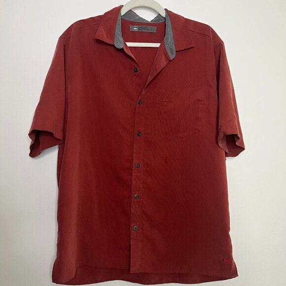 REI Modal Blend Short Sleeve Lightweight Breathable Button Front Shirt - Picture 1 of 9